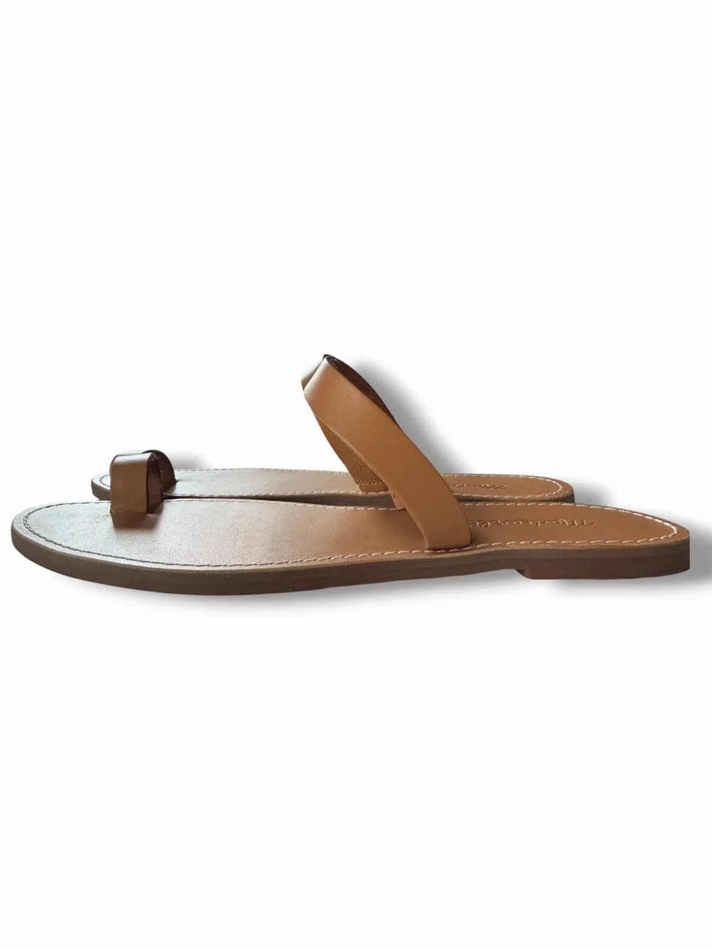 Madewell The Boardwalk Bare Slide Leather Sandal Shoes Size 9 in Desert Camel